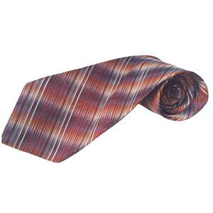 Alfred Sung 100% Silk Men's Tie, Dark Orange and White Diagonal Stripes